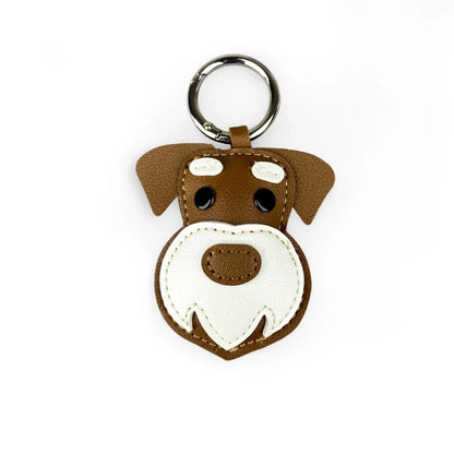 Brown PU Leather Dog Keychain Charm-Cute Puppy Pendant for Purse/Bag, Everyday Carry Accessory for Women & Men/Perfect Gift
