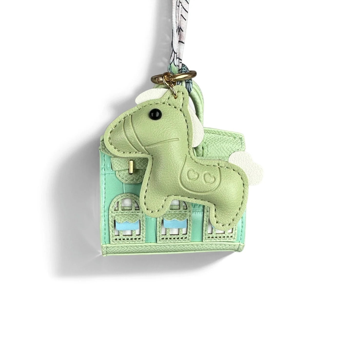 Cute Mini PU Leather House Shape Headphone Case Coin Purse Set-Handbag Charm Decor-Portable Earbud Storage Pouch /Small Wallet
