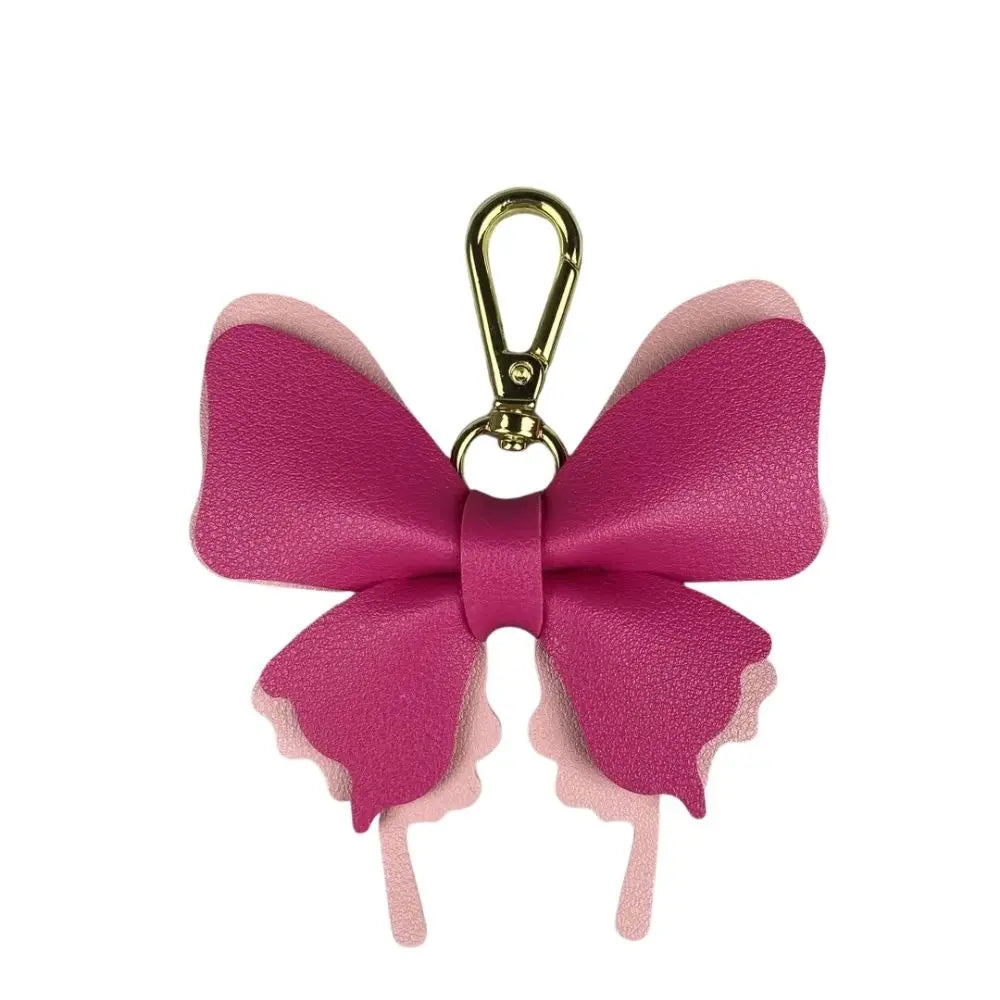 Elegant Leather Butterfly Charm for Bag, PU, Detachable Keyring Accessory, Color-matching, Creative Fashion, 3D