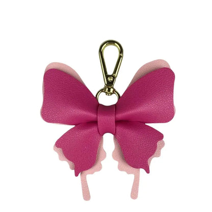Elegant Leather Butterfly Charm for Bag, PU, Detachable Keyring Accessory, Color-matching, Creative Fashion, 3D