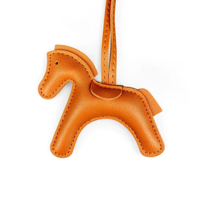Luxury Equestrian Saddle & Pony Bag Charm Keychain – Artisan Hand-Stitched Faux Leather, , Reinforced Pony Design, Premium Gift