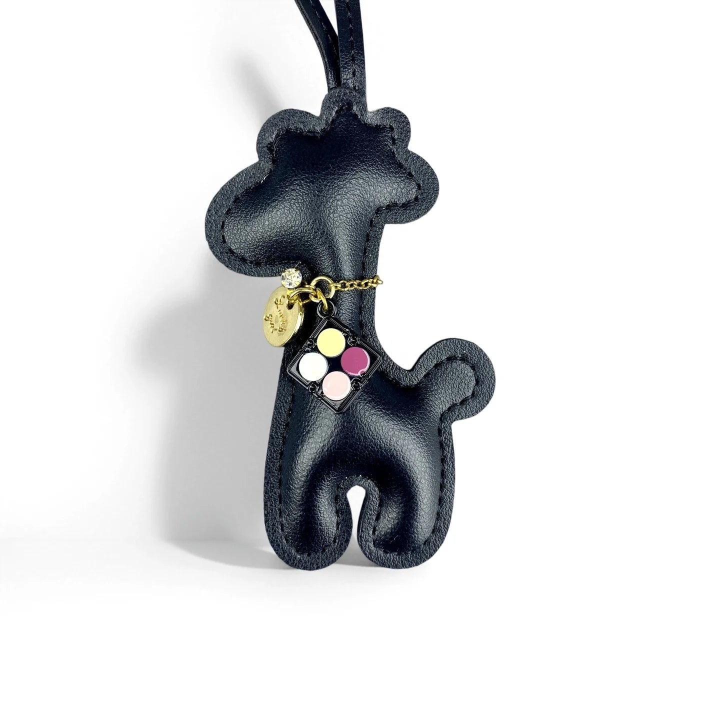 Stylish PU Leather Giraffe & Cat with Eyeshadow Palette Pendant NecklaceKeychain/ Bag Charm-Fashionable & Fun Accessory for Bags