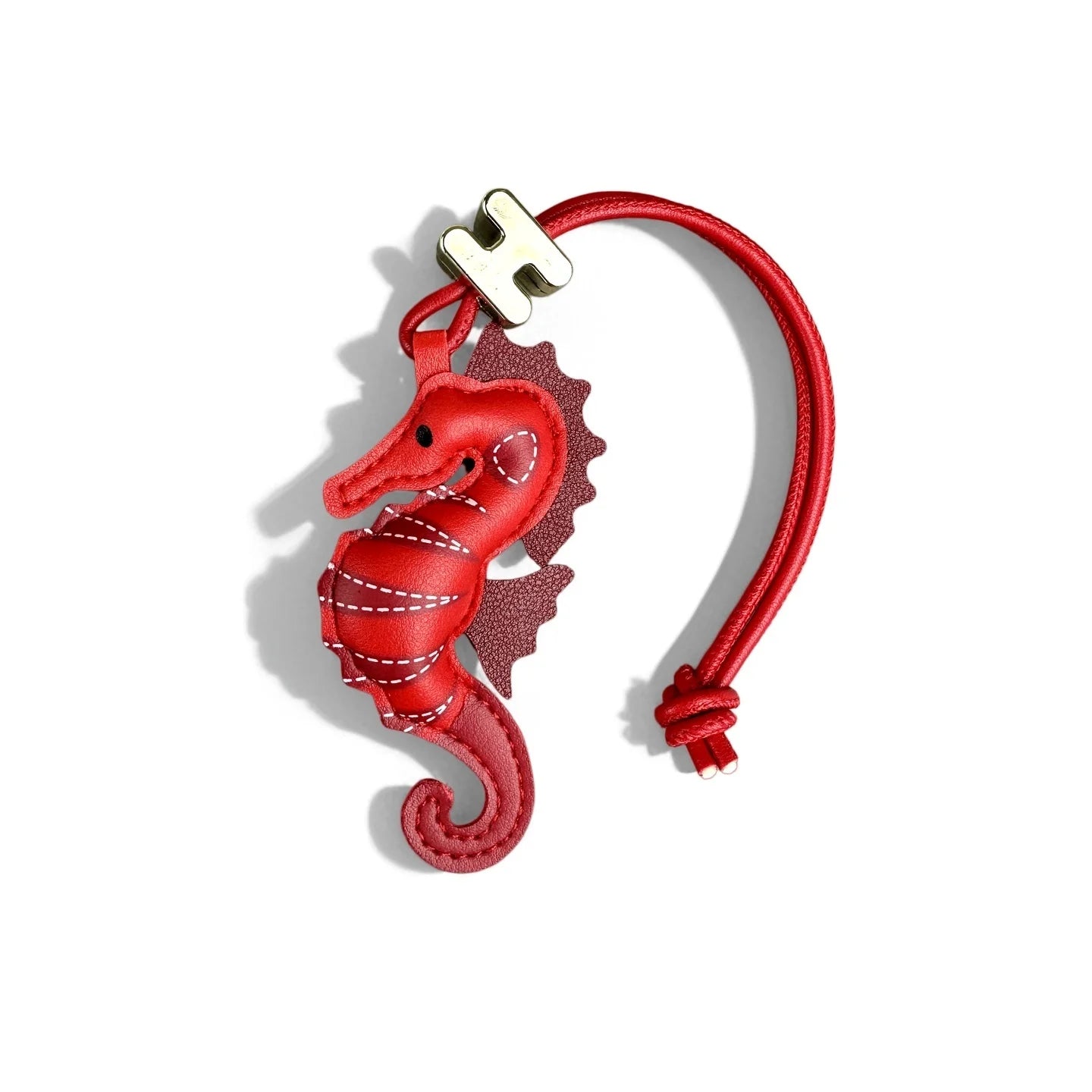 Seahorse Keychain, Boho Animal  PU Leather Bag Charm/Room/Car Decor, Trendy Purse Accessory for Women, Aesthetic Gift for Her
