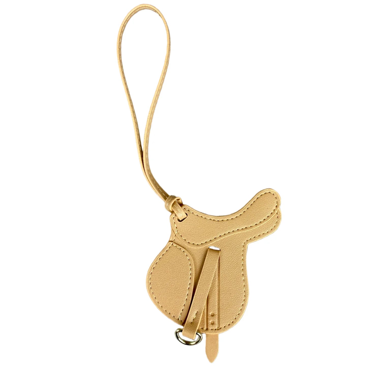 Luxury Equestrian Saddle & Pony Bag Charm Keychain – Artisan Hand-Stitched Faux Leather, , Reinforced Pony Design, Premium Gift