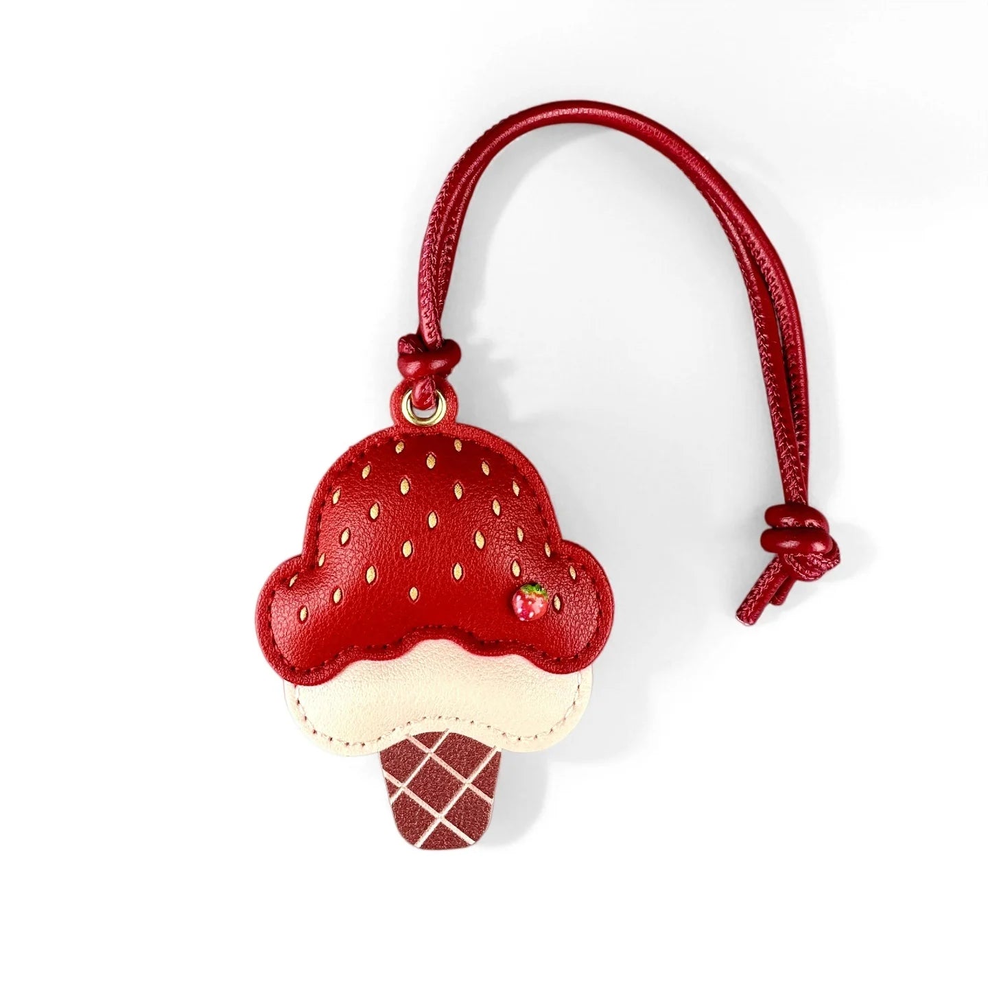 Cute PU Leather Ice Cream & Popsicle Bag Charm-Food Keychain with Multiple Flavor Colors, Sweet Dessert Purse Accessory for Bag