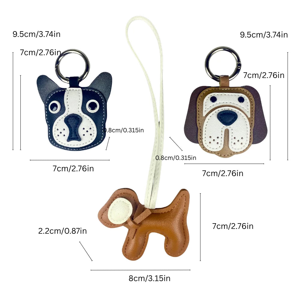 Portable Pup Squad! Leather Dog Bag Charms | Mix & Match with Attached Rings/Cords | Carry One for Daily Joy-PU Leather