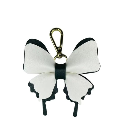 Elegant Leather Butterfly Charm for Bag, PU, Detachable Keyring Accessory, Color-matching, Creative Fashion, 3D
