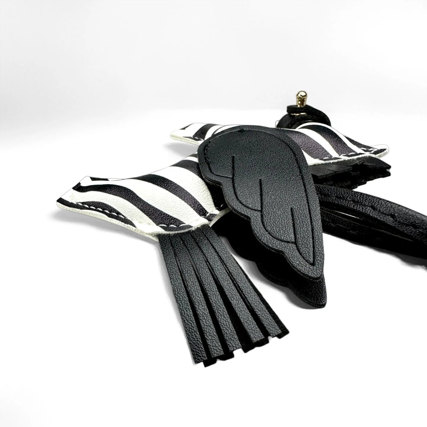 Elegant Winged Pony Keychain with Detachable Mouth Strap | Hand-Stitched Premium PU Leather Bag Charm with Plush Filling, Gift