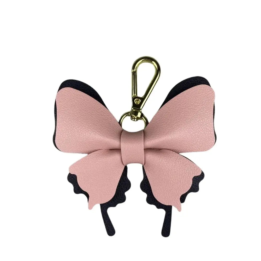 Elegant Leather Butterfly Charm for Bag, PU, Detachable Keyring Accessory, Color-matching, Creative Fashion, 3D