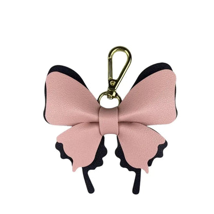 Elegant Leather Butterfly Charm for Bag, PU, Detachable Keyring Accessory, Color-matching, Creative Fashion, 3D