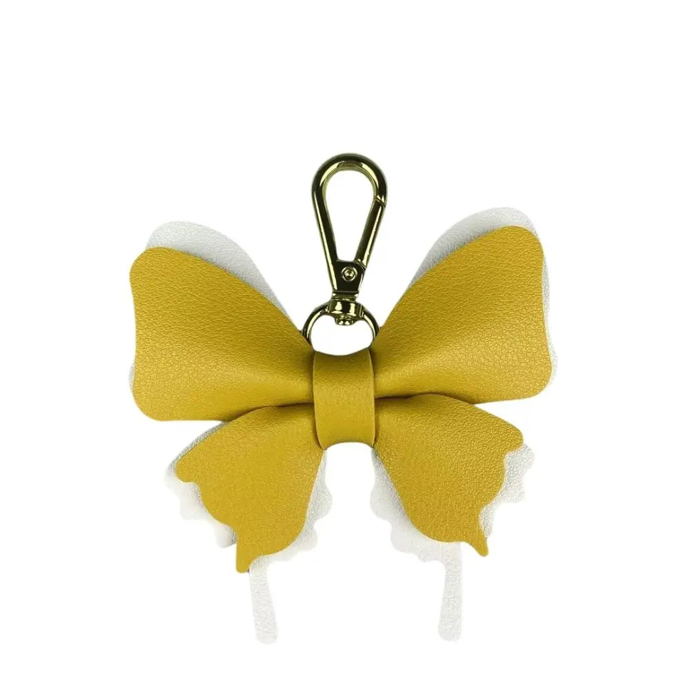 Elegant Leather Butterfly Charm for Bag, PU, Detachable Keyring Accessory, Color-matching, Creative Fashion, 3D
