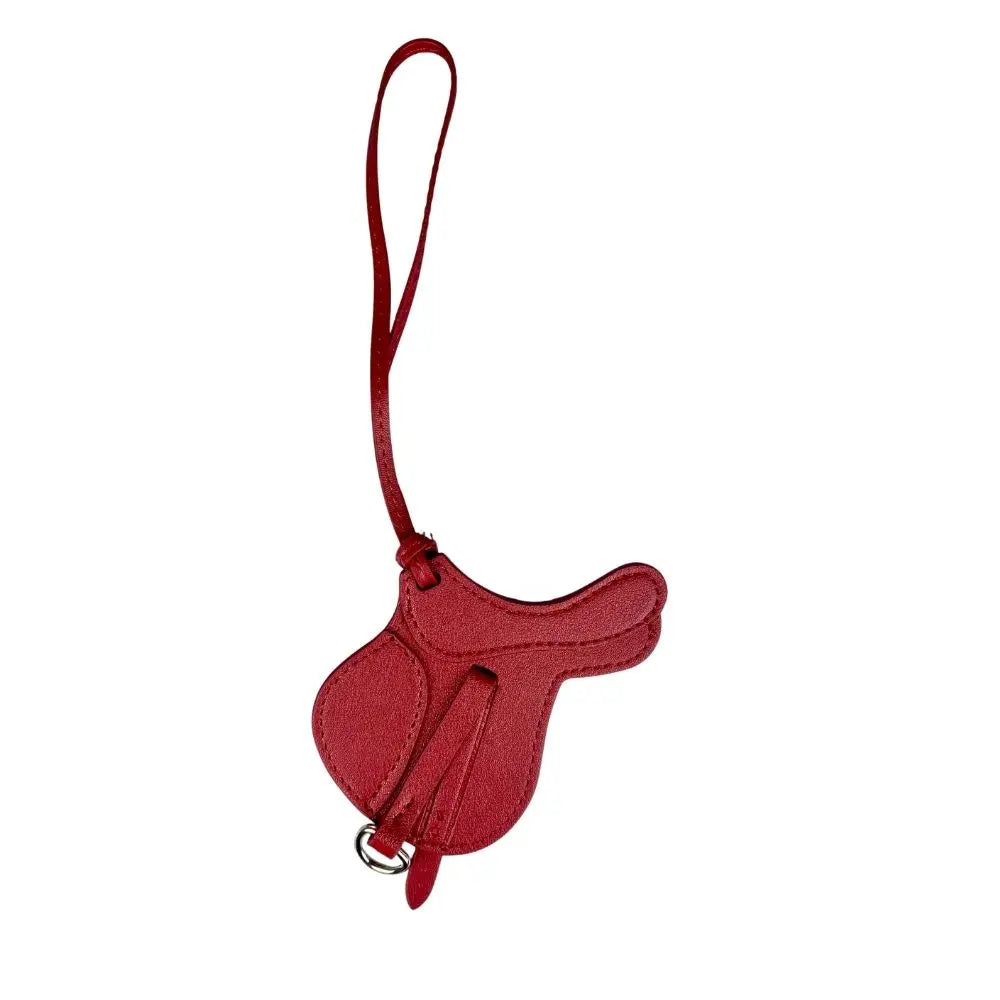 Luxury Equestrian Saddle & Pony Bag Charm Keychain – Artisan Hand-Stitched Faux Leather, , Reinforced Pony Design, Premium Gift