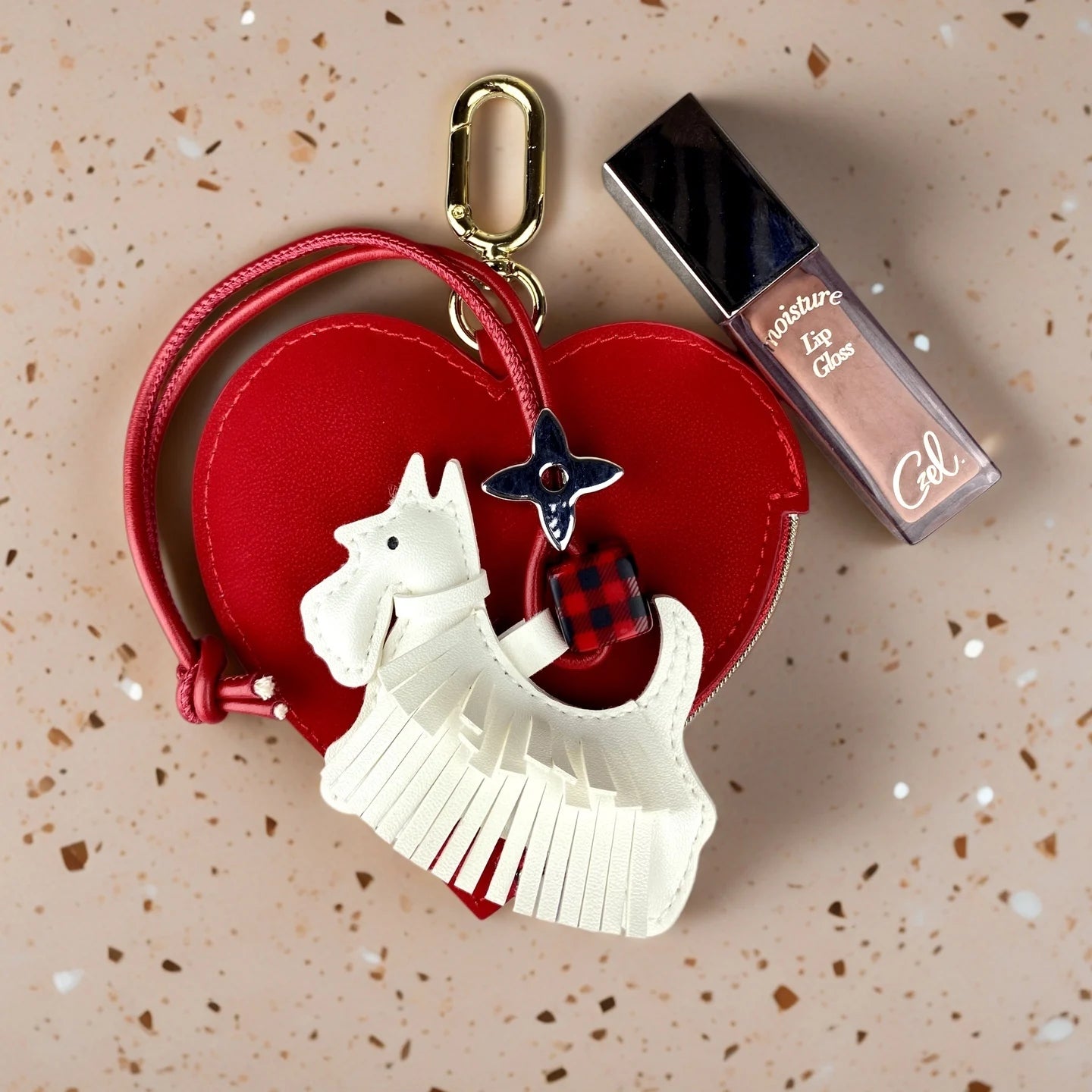 Trendy PU Leather Schnauzer Bag Charm with Tassel Fringe & Plaid Beads –Unique Car/Bag Accessory/Cute Ornament for Dog Lovers