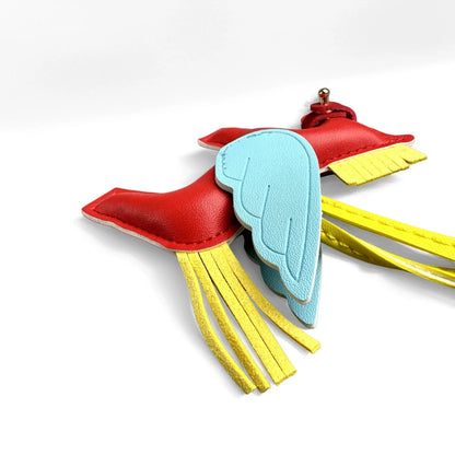 Elegant Winged Pony Keychain with Detachable Mouth Strap | Hand-Stitched Premium PU Leather Bag Charm with Plush Filling, Gift