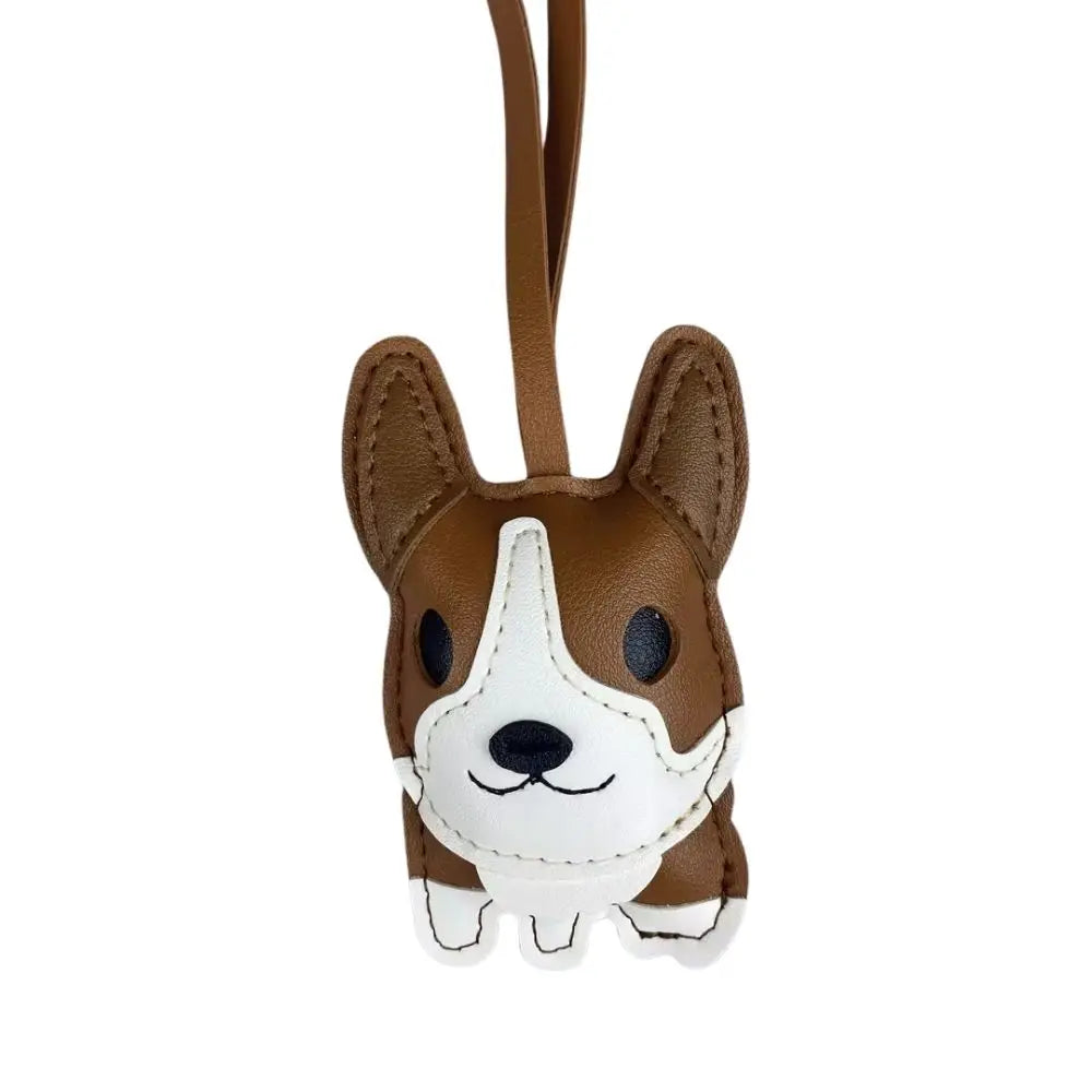 Super Cute Corgi PU Leather Pendant,Exquisite Handmade Corgi PU Leather Keychain,Pet Dog Bag Accessory,Gift Choice for Dog Lover
