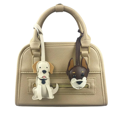 Portable Pup Squad! Leather Dog Bag Charms | Mix & Match with Attached Rings/Cords | Carry One for Daily Joy-PU Leather