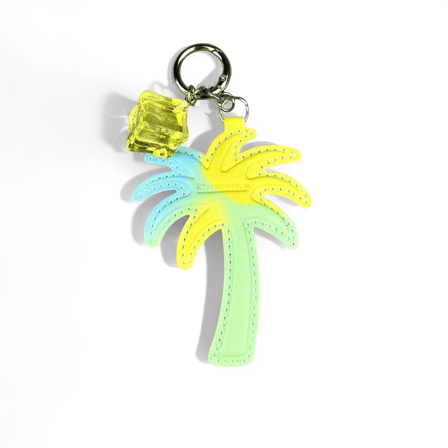 4 Pcs Summer Beach Style PU Leather/Eva Keychain/Bag Charm-Coconut Tree/Durian/Cubes/Crocs Shoes/Cocktail-Bag Accessories/Gift