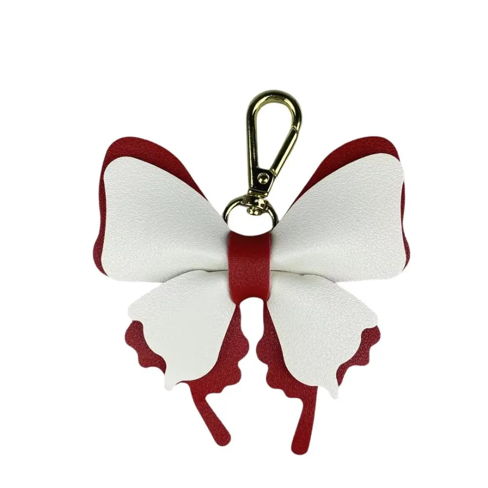 Elegant Leather Butterfly Charm for Bag, PU, Detachable Keyring Accessory, Color-matching, Creative Fashion, 3D