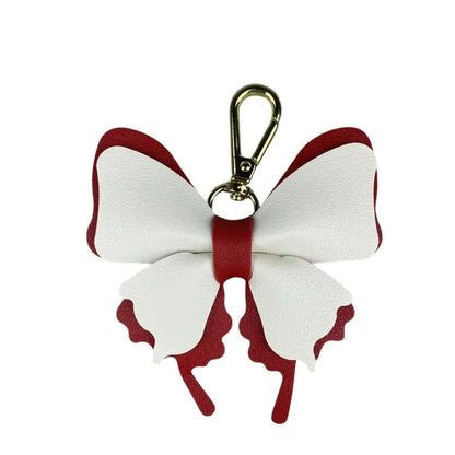 Elegant Leather Butterfly Charm for Bag, PU, Detachable Keyring Accessory, Color-matching, Creative Fashion, 3D