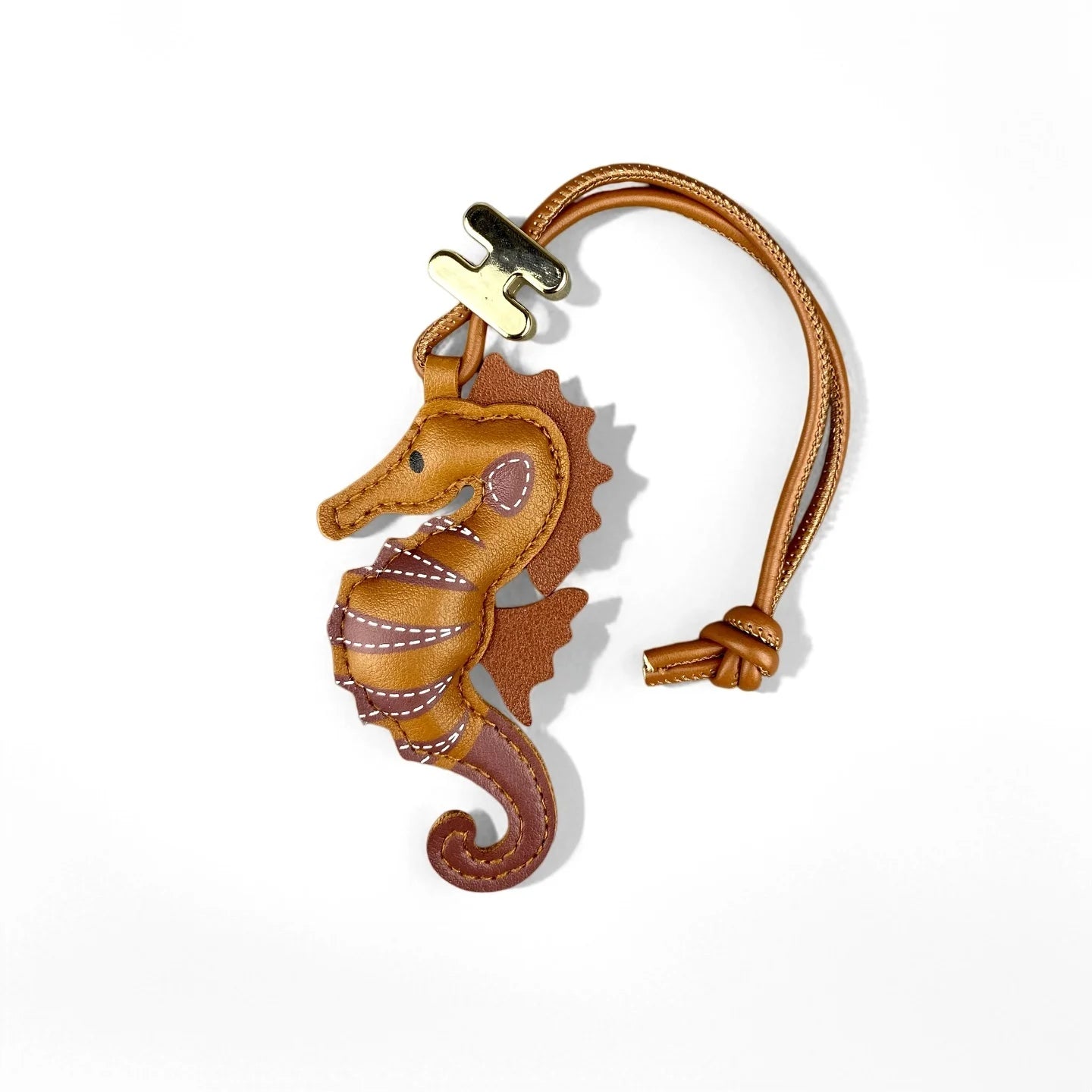 Seahorse Keychain, Boho Animal  PU Leather Bag Charm/Room/Car Decor, Trendy Purse Accessory for Women, Aesthetic Gift for Her
