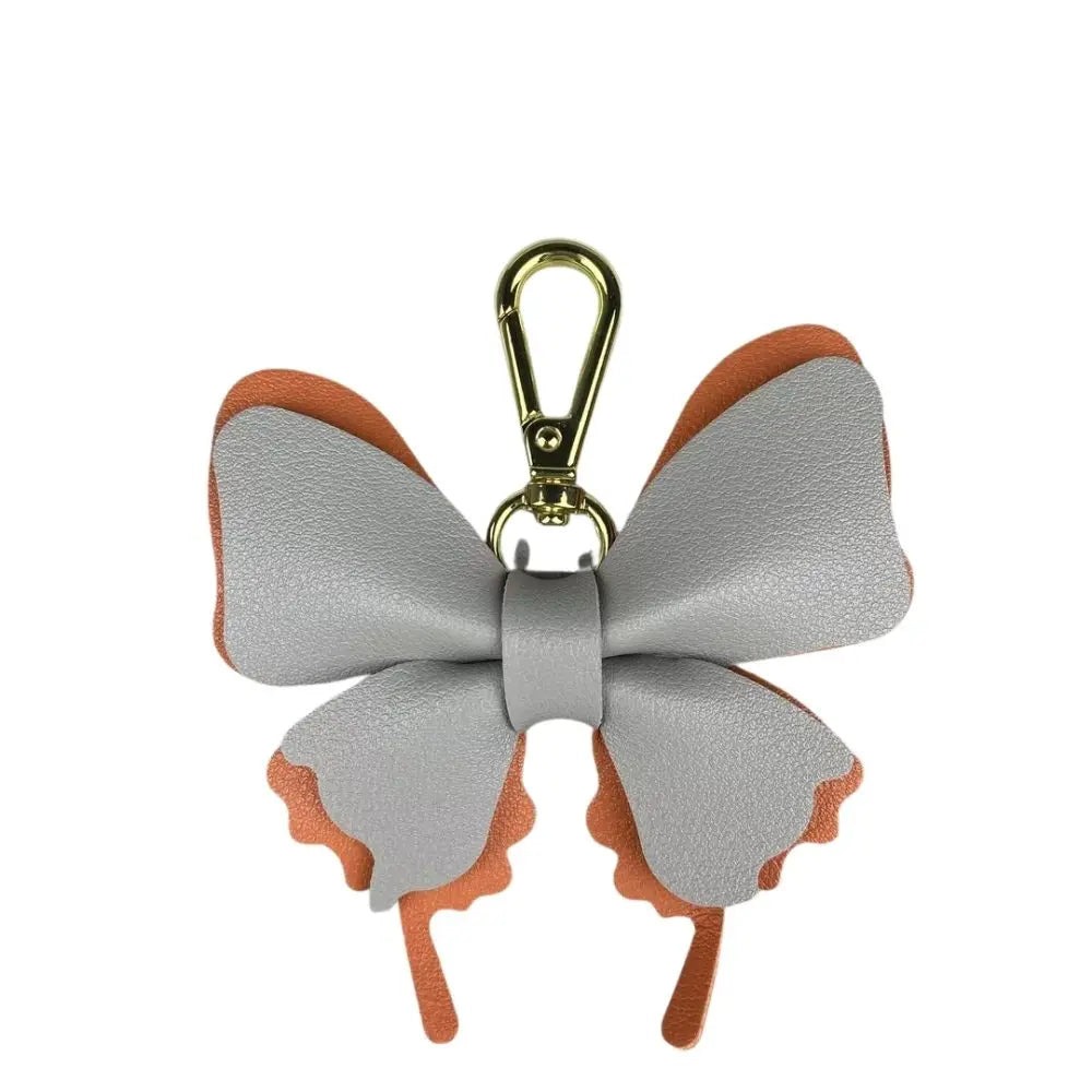 Elegant Leather Butterfly Charm for Bag, PU, Detachable Keyring Accessory, Color-matching, Creative Fashion, 3D