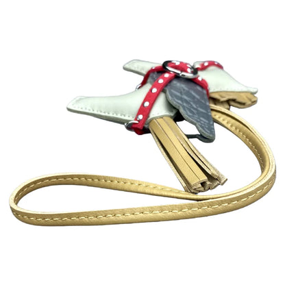 Soft Genuine Sheepskin Pegasus Pony Charm with Crocodile-Embossed Wings And Detachable Rivet Rope Accents Premium Gift Accessory