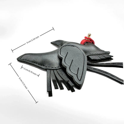 Elegant Winged Pony Keychain with Detachable Mouth Strap | Hand-Stitched Premium PU Leather Bag Charm with Plush Filling, Gift