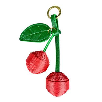Cute Leather Fruit Charms with Key Rings & Leather Cords for Bag Decoration-PU Leather-Ideal Gift For Women/Kids/Bag Accessory