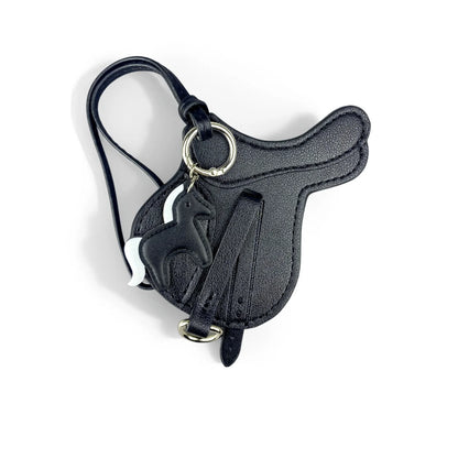 Handmade PU Leather Saddle Bag Charm with Tiny Horse Pendant – Stylish And Unique Equestrian Gift for Purse, Keychain & Backpack