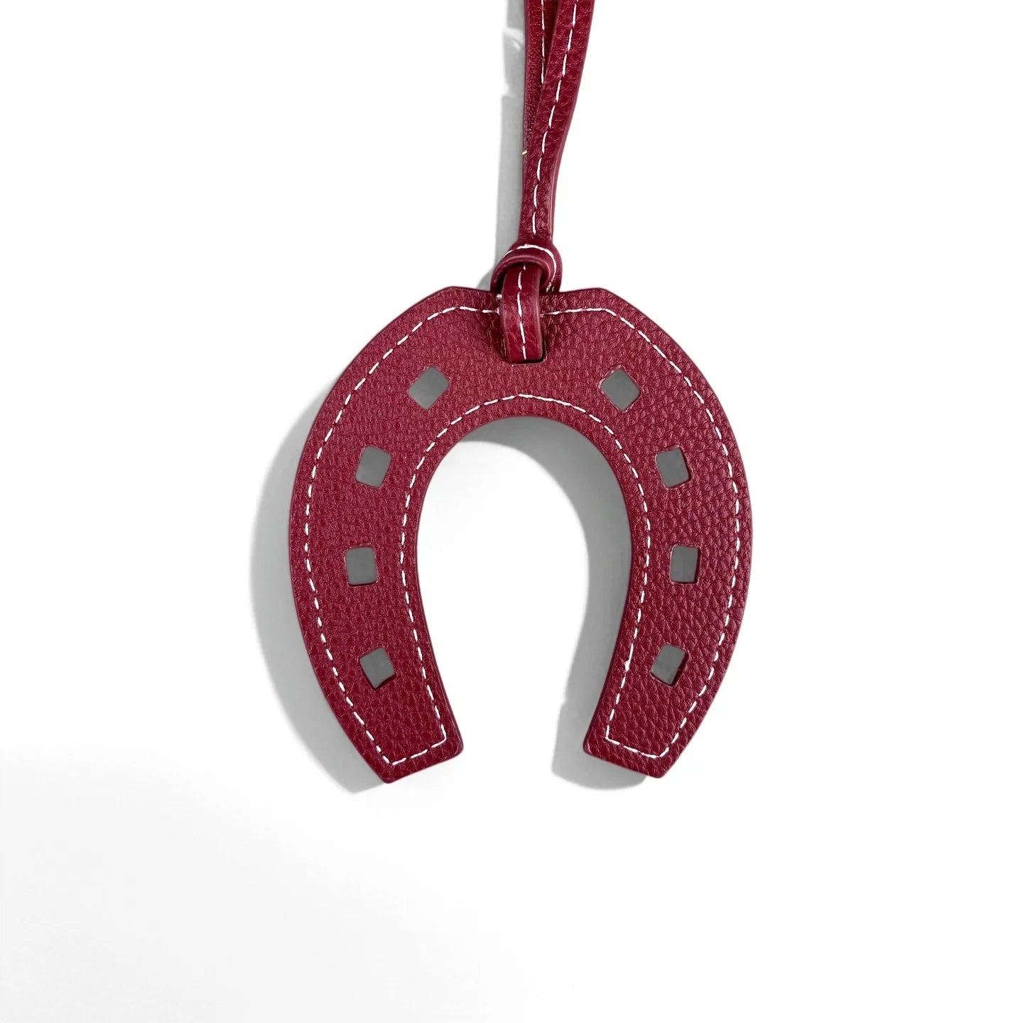 Handmade PU Leather Horse Head & Horseshoe Bag Charm/Keychain-Unique Equestrian Gift for Purse Backpack-Fashion Bag Accessory
