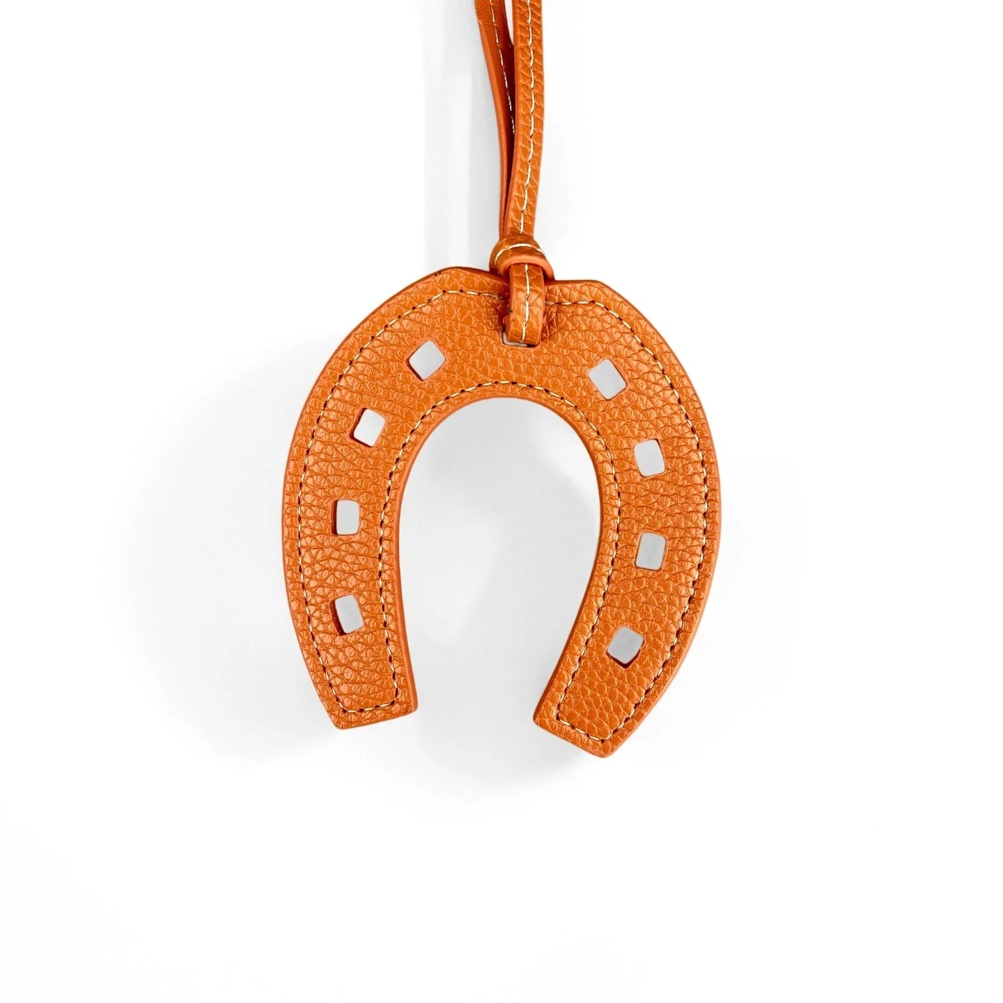 Handmade PU Leather Horse Head & Horseshoe Bag Charm/Keychain-Unique Equestrian Gift for Purse Backpack-Fashion Bag Accessory