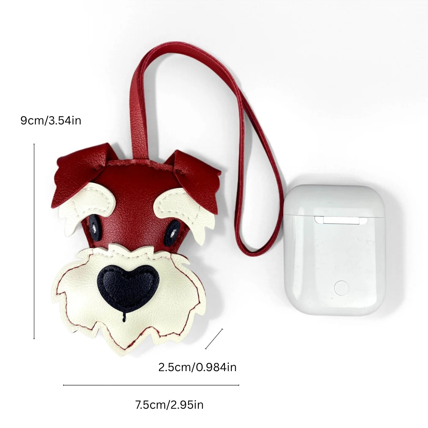 Adorable PU Leather Schnauzer Keychain Bag Charm– Cute Realistic Dog Pendant, Handmade PU Leather Purse/Bag Accessory/Great Gift
