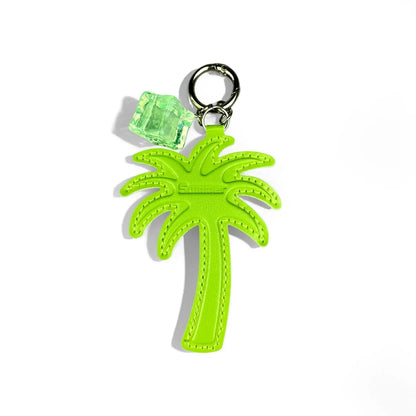 4 Pcs Summer Beach Style PU Leather/Eva Keychain/Bag Charm-Coconut Tree/Durian/Cubes/Crocs Shoes/Cocktail-Bag Accessories/Gift