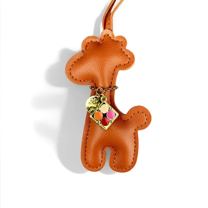 Stylish PU Leather Giraffe & Cat with Eyeshadow Palette Pendant NecklaceKeychain/ Bag Charm-Fashionable & Fun Accessory for Bags