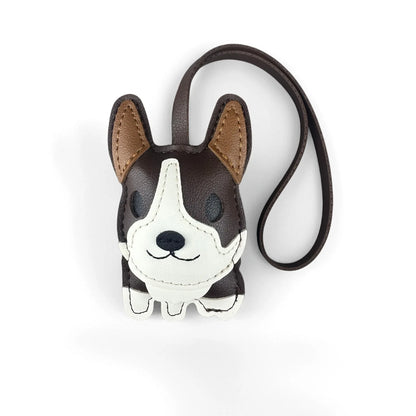 Chocolate Brown PU Leather Dog Bag Charms-Schnauzer French Bulldog Doberman Corgi Pendant for Bags, Perfect Gift for Dog Owners