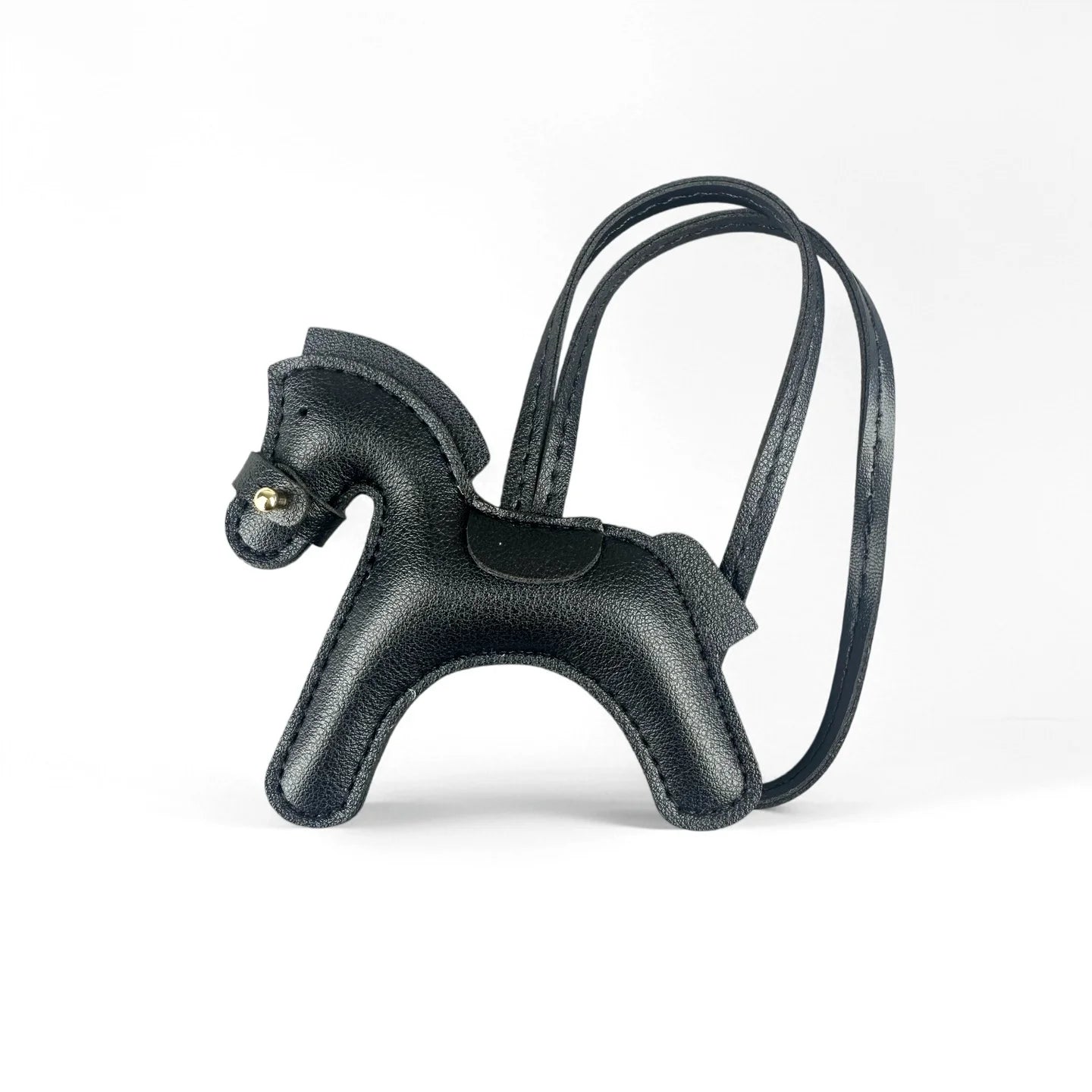 Handmade PU Leather Pony Bag Charm Keychain-Adorable Horse with Detachable Muzzle, Cute Decoration for Backpack, Unique Gift