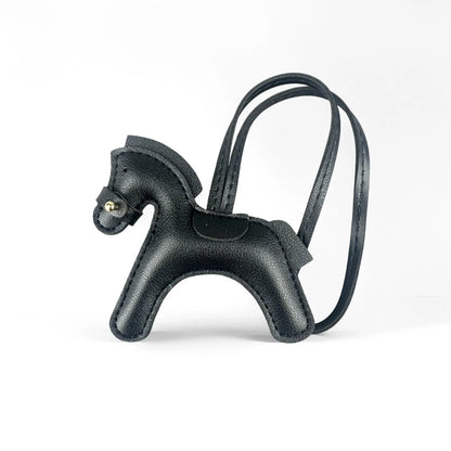 Handmade PU Leather Pony Bag Charm Keychain-Adorable Horse with Detachable Muzzle, Cute Decoration for Backpack, Unique Gift
