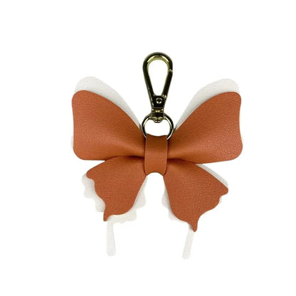 Elegant Leather Butterfly Charm for Bag, PU, Detachable Keyring Accessory, Color-matching, Creative Fashion, 3D