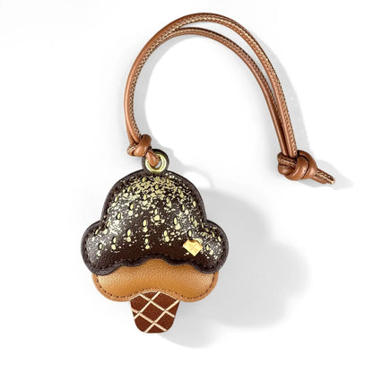 Cute PU Leather Ice Cream & Popsicle Bag Charm-Food Keychain with Multiple Flavor Colors, Sweet Dessert Purse Accessory for Bag