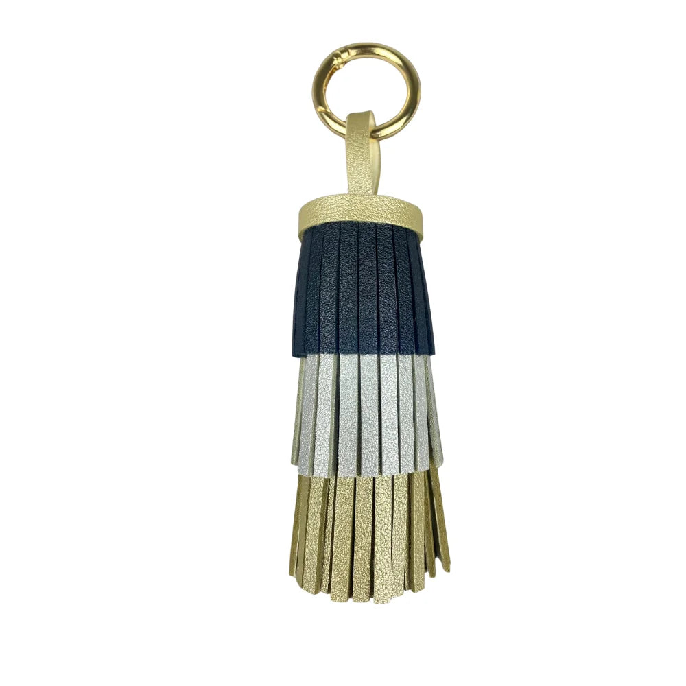 Handmade Bohemian Leather Tassel - Luxuriously Thick Fringe with Large Metal Ring for Bag Decor, Boho Style, Gift For Women