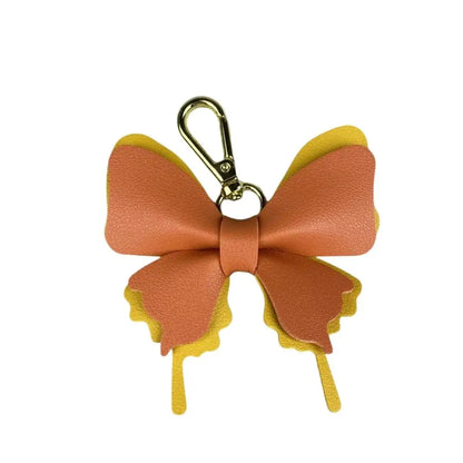 Elegant Leather Butterfly Charm for Bag, PU, Detachable Keyring Accessory, Color-matching, Creative Fashion, 3D
