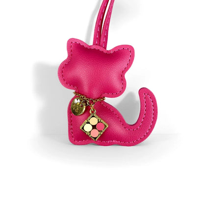 Stylish PU Leather Giraffe & Cat with Eyeshadow Palette Pendant NecklaceKeychain/ Bag Charm-Fashionable & Fun Accessory for Bags