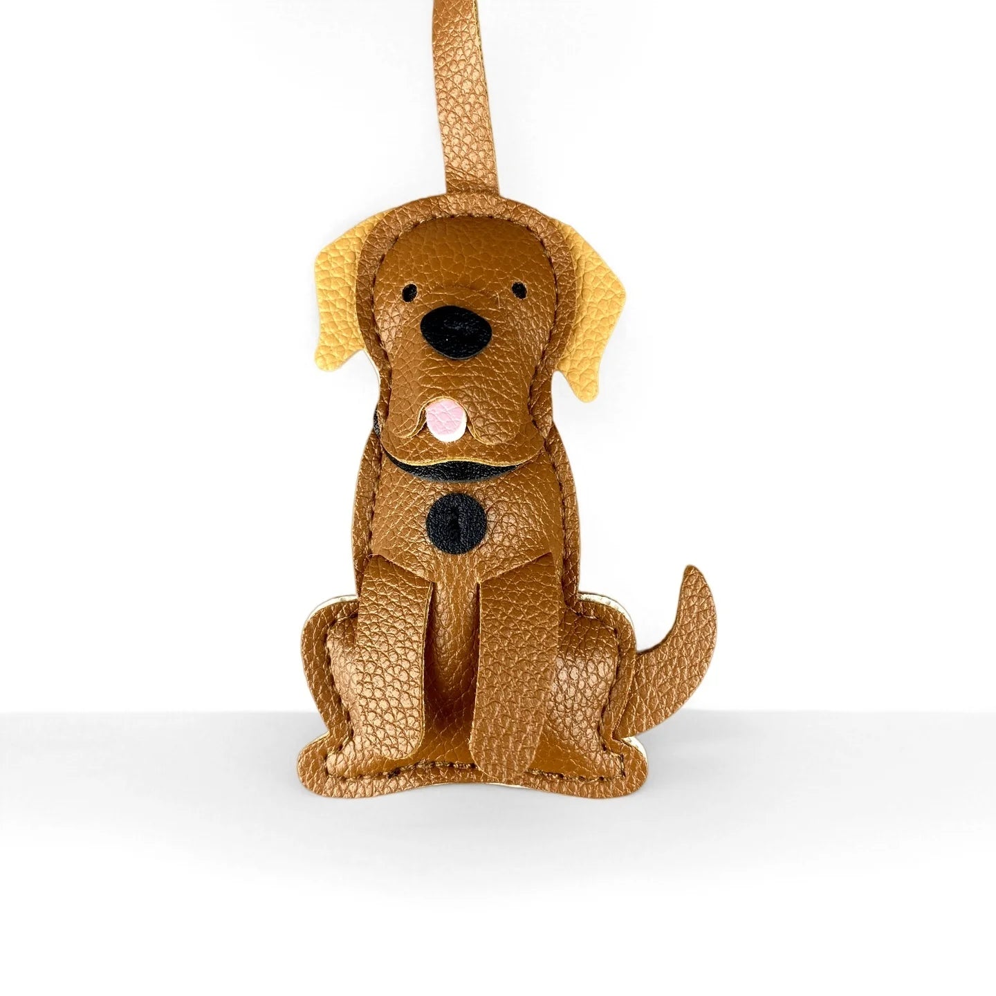 Brown PU Leather Dog Keychain Charm-Cute Puppy Pendant for Purse/Bag, Everyday Carry Accessory for Women & Men/Perfect Gift