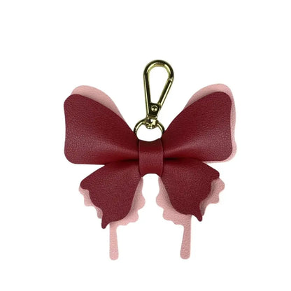 Elegant Leather Butterfly Charm for Bag, PU, Detachable Keyring Accessory, Color-matching, Creative Fashion, 3D
