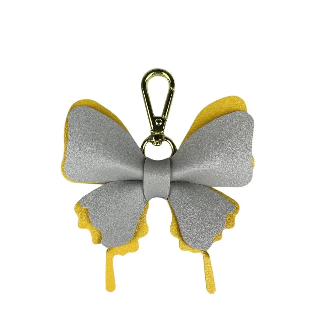 Elegant Leather Butterfly Charm for Bag, PU, Detachable Keyring Accessory, Color-matching, Creative Fashion, 3D