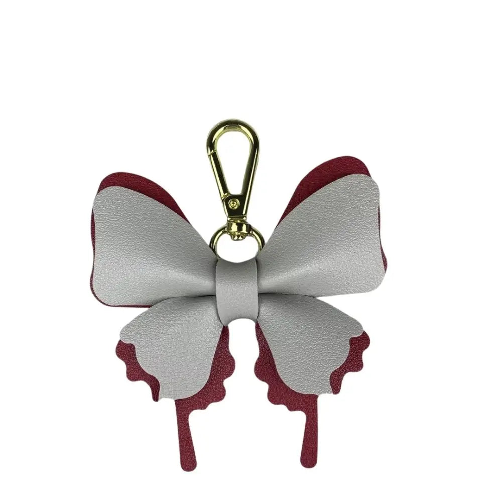 Elegant Leather Butterfly Charm for Bag, PU, Detachable Keyring Accessory, Color-matching, Creative Fashion, 3D