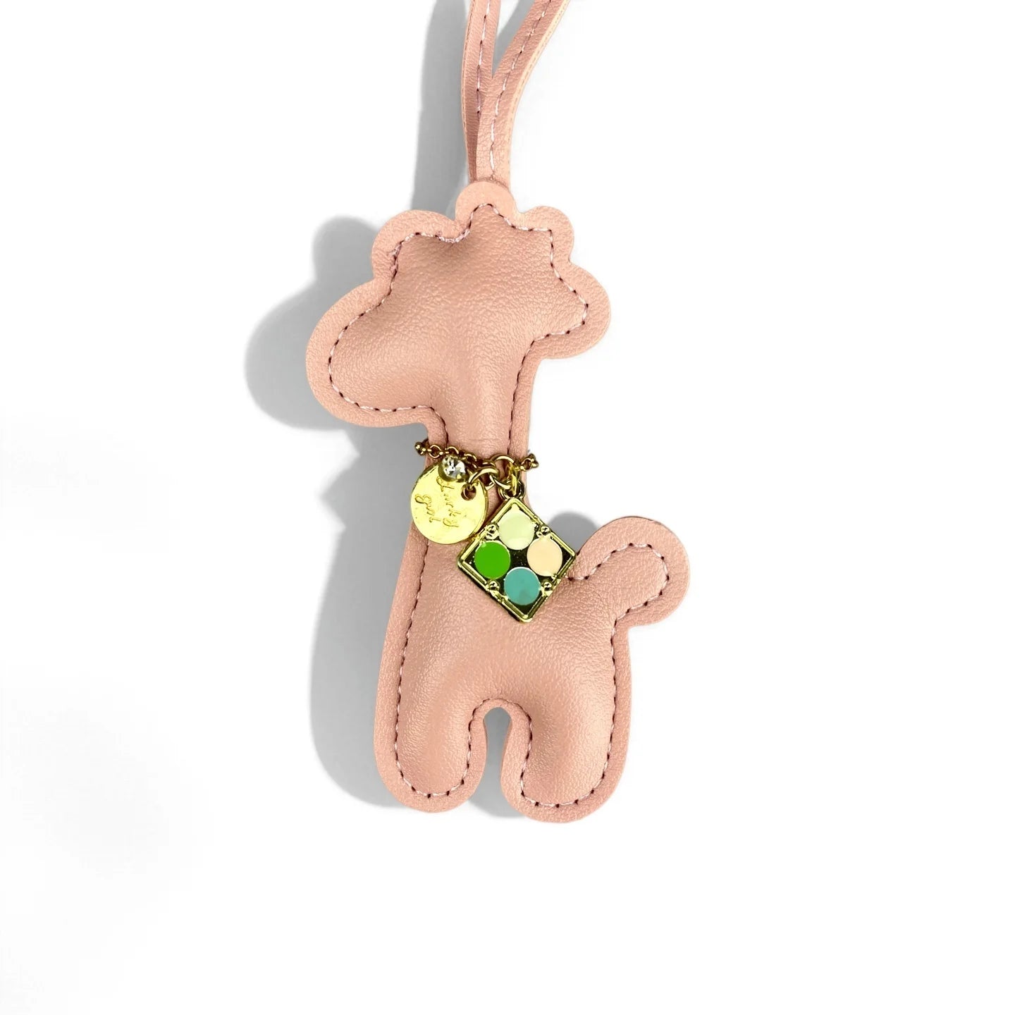 Stylish PU Leather Giraffe & Cat with Eyeshadow Palette Pendant NecklaceKeychain/ Bag Charm-Fashionable & Fun Accessory for Bags