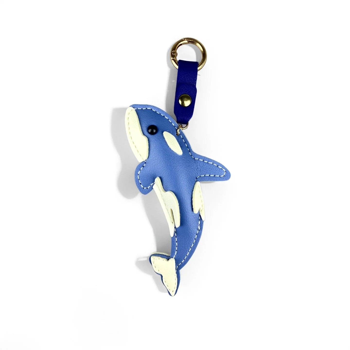 Cute PU Leather Keychain with Ocean Animal Charms - Stress Relief Sea Horse Shell Sea Lion Orca Pendant Gift Accessory