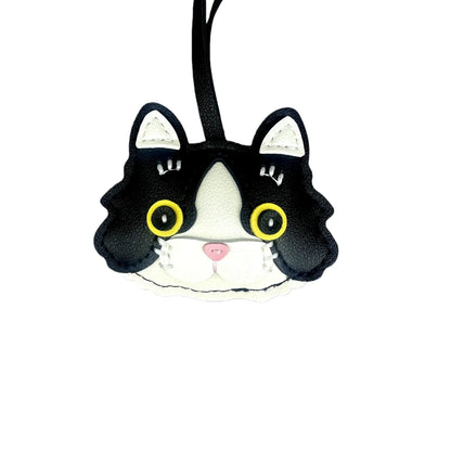 Plump & Handmade PU Leather Kitten Keychain/Bag Charm - 3D Detailed Face, Cute Charm for Daily Joy!-Perfect Gift/Bag Accessory