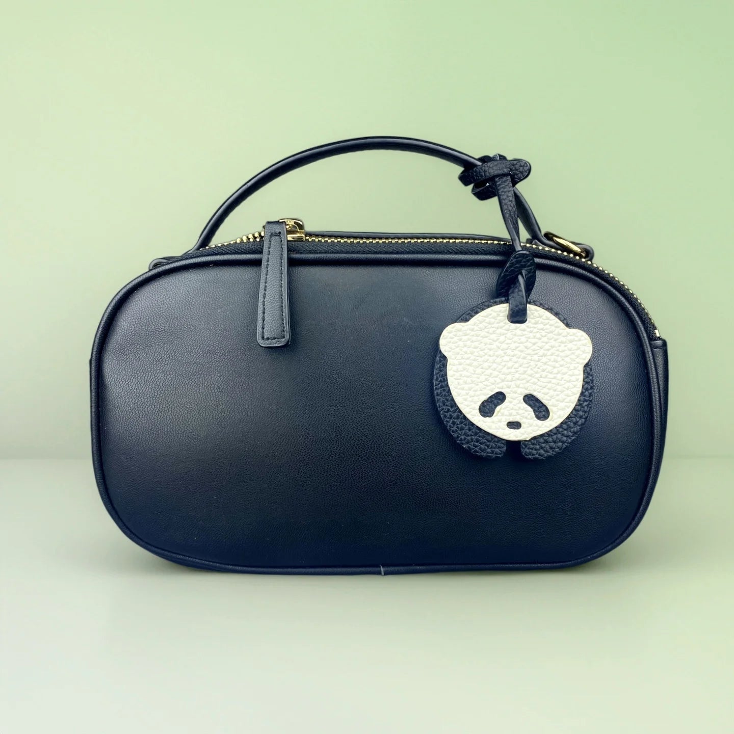 4 Style PU Leather Panda Keychain/Bag Charm-Classic Black/White Versatile Accessory for Purses, Backpacks, Keys, and Room, Gift